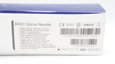 BD 405148 Spinal Ndle Quincke Type Point 22G x 5inch (x) - Box of 10